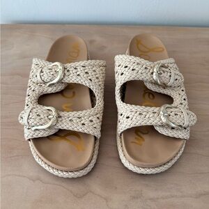Sam Edelman Woven Double Buckle Sandals